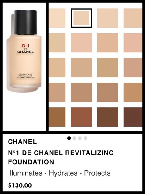 chanel n 1 foundation|Chanel foundation color shade chart.